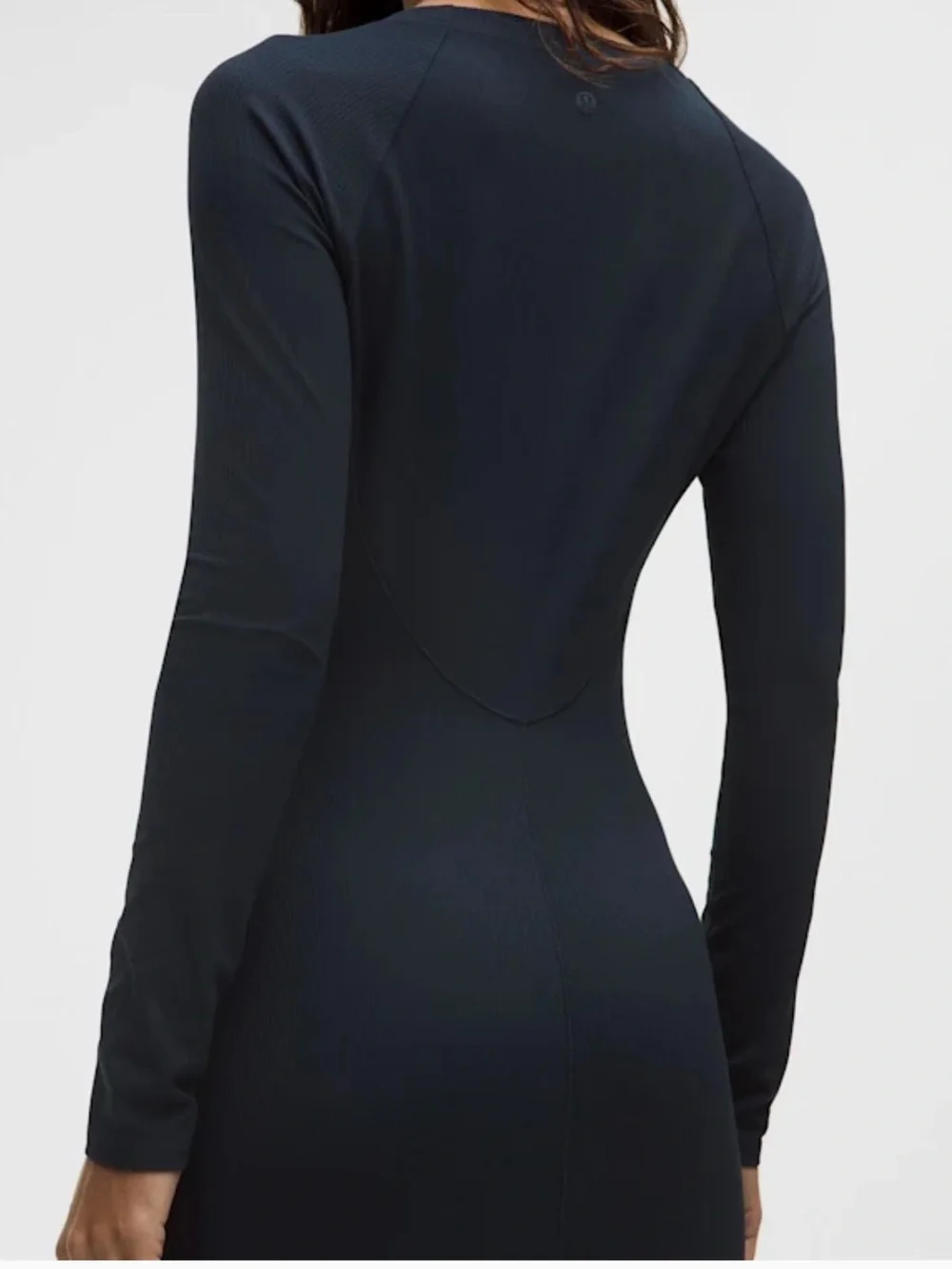 Lululemon Aligned Ribbed Long-Sleeve Midi Dress NWT - navy blue